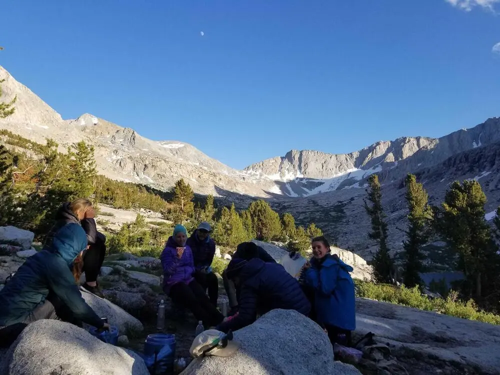 Trail family at Upper Palisade Lake