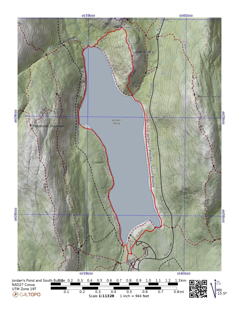 Map of the hiking route.